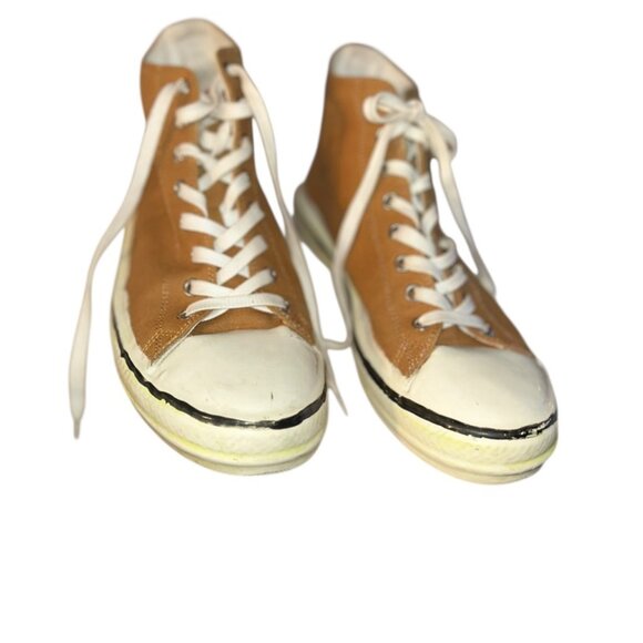 Marni golden rod mustard brown high top converseesque patent sneakers 38 8 - Picture 4 of 5
